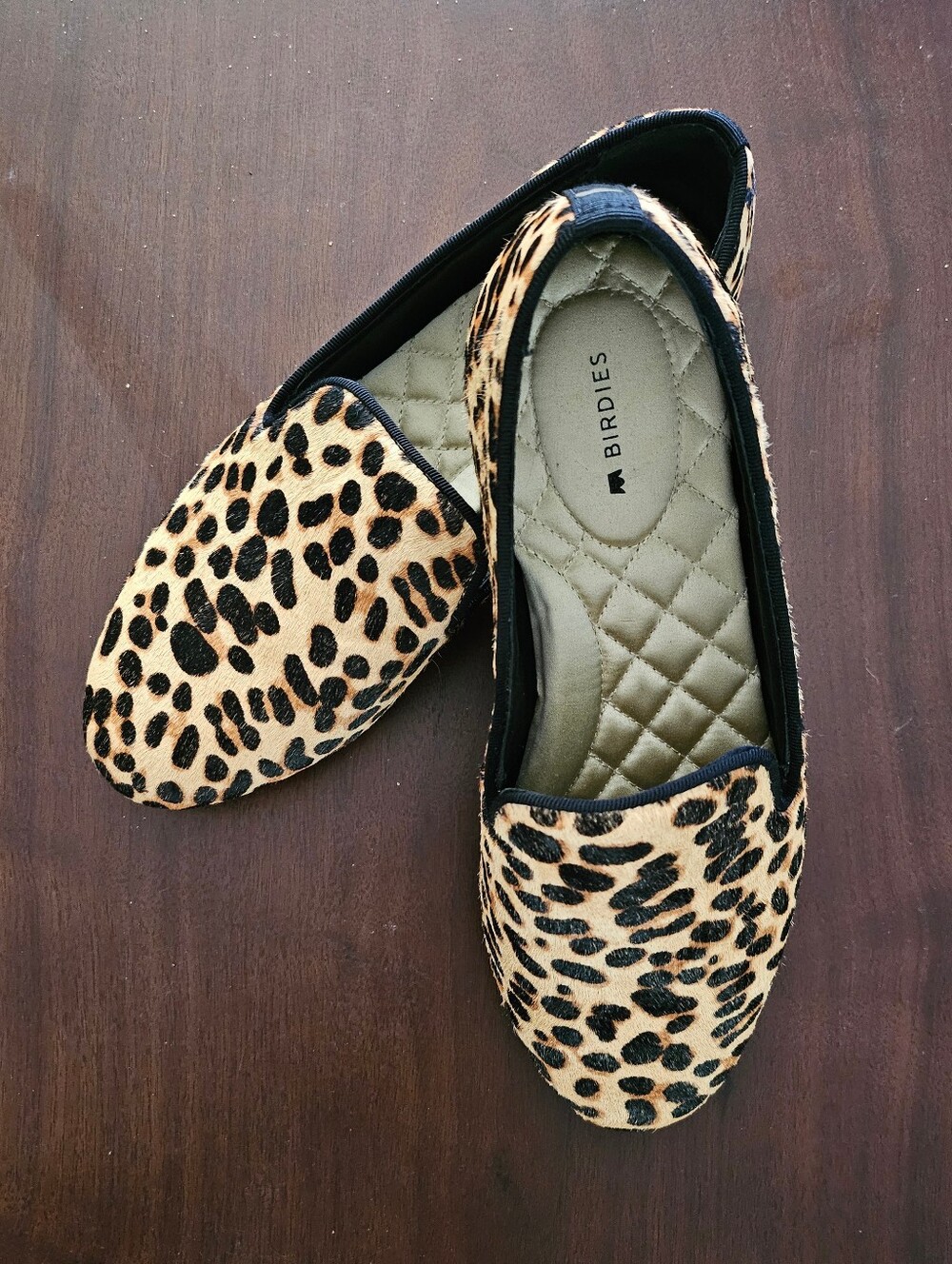 Birdies Hummingbird Leopard Print Calf Hair Ballet Flats Women’s 6.